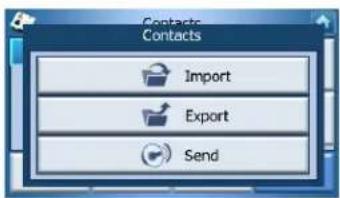 Contacts Contacts Import Export Send