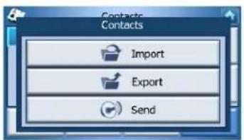 Contacts Contacts Import Export Send