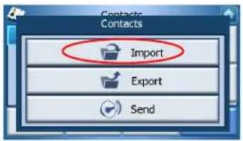 Contacts Contacts Import Export Send
