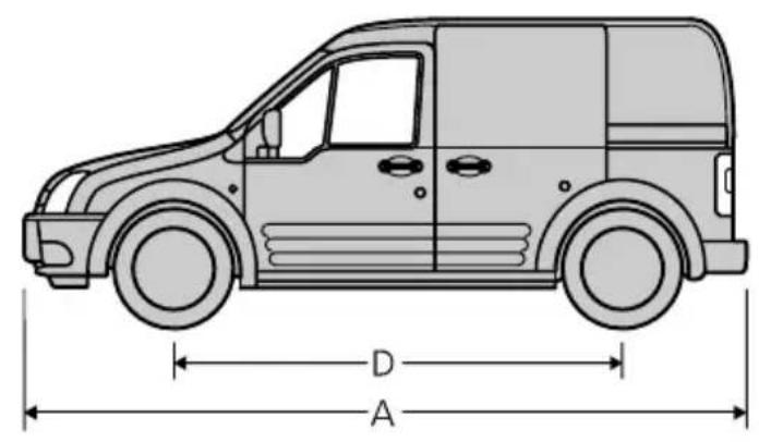 FORD Transit Connect (2003) - Afmetingen van de auto - 1