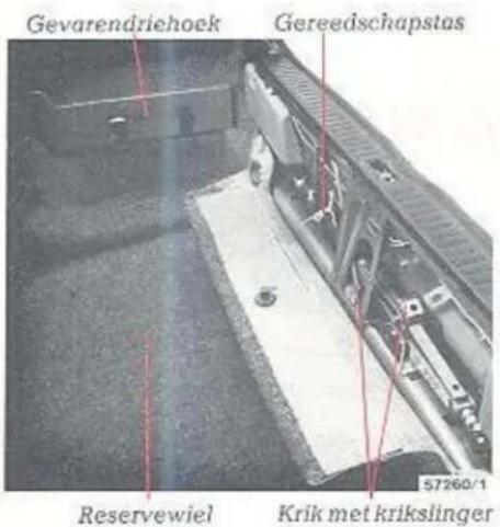 Gevarendriehoek Gereedschapstas Reservewiel Krik met krikslinger 57260/1