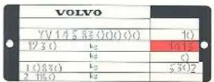 VOLVO 760 (1989) - Lakkleurcode - 1