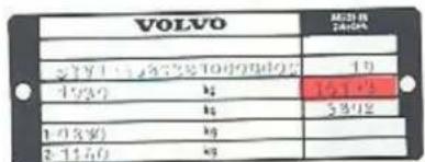 VOLVO 240K 27Y1-287581099602 4750 kg kg 530kg 1-0.3% kg 2-11.4% kg