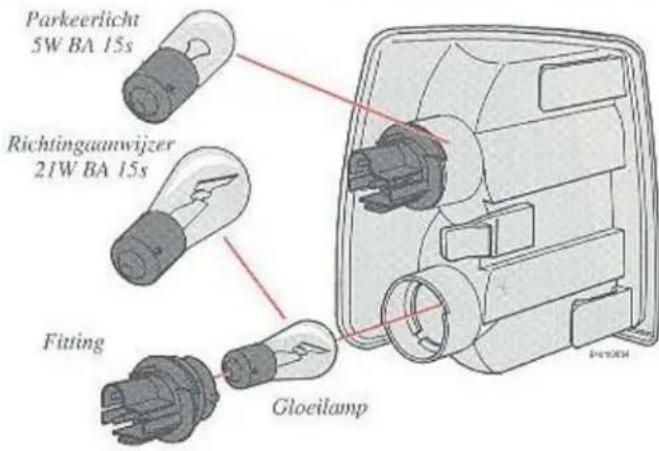 Parkeerlicht 5W BA 15s Richtingaanwijzer 21W BA 15s Fitting Gloeilamp