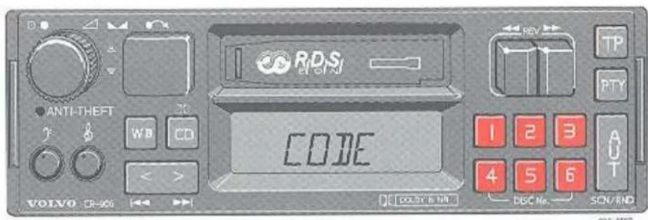VOLVO 940 (1998) - Antidiefstalcode CR-906 - 2