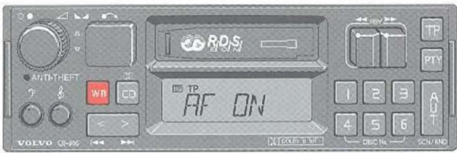 RDS ANTI-THEFT WB CD TP AF ON VOLVO CR-POS X10000 B WT DEC 14 SCN/RND TP PTY 1 2 3 A T 1 2 3 4 5 6