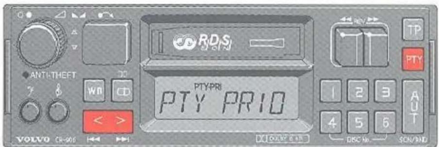 RDSi DSN4906 ANTITHEFT WN CD PTY PRI PTY PR10 < > VOLVO CR-506 OUT DISC No. SCN/RND TP PTY 1 2 3 A UT
