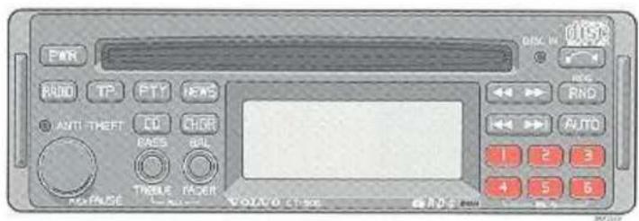FWR RADIO TP FTY NEWS ANTI-THEFT CD CHER BASS BAL TREASURE FAGER VOLVO CT-SS DISK IN RGB RND AUTO 1 2 3 4 5 6