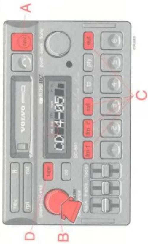 D rpt nxt VOLVO power supply tape CD 4-05 push seek tung B SC-801 faads freelo fader fm 1 fm 2 nvt tp pty out C (024.0001)