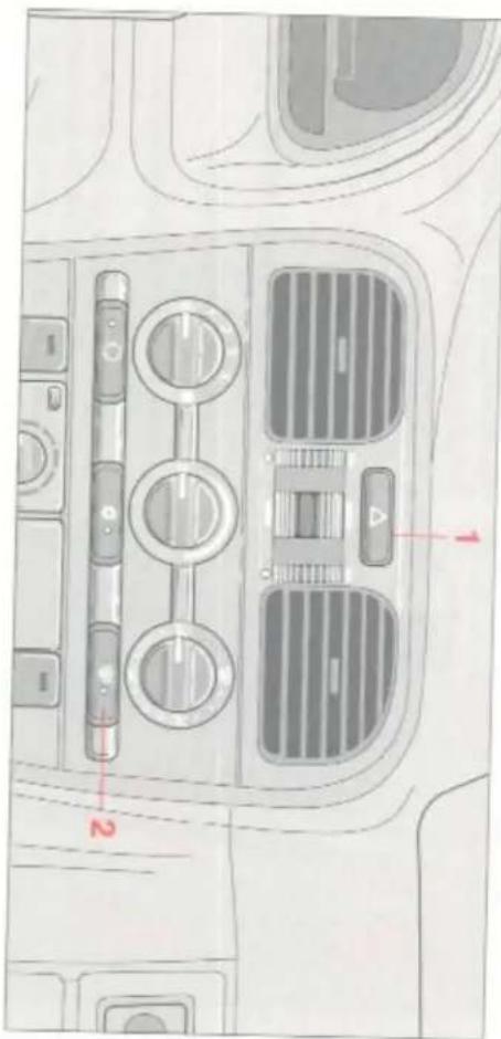 VOLVO S40 (1996) - Waarschuwingslichten, Elektrisch verwarmde achterruit/buitenspiegel - 1