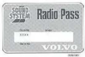 SOUND SYSTEM Radio Pass C:\Program Files\VOLVO XXXX Date: 01/04/2016