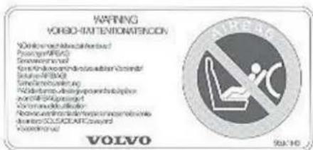 WARNING VOBO-IATENTIONATION VOLVO 90.14
