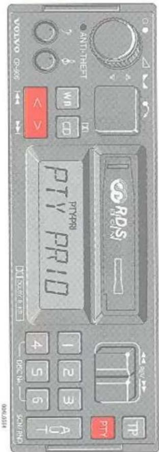 RDSi ANTI-THEFT WD CD < > PTYPRI PTY PR10 VOLVO CP-905 DISC No. SCN/RND TP PTY 1 2 3 4 5 6