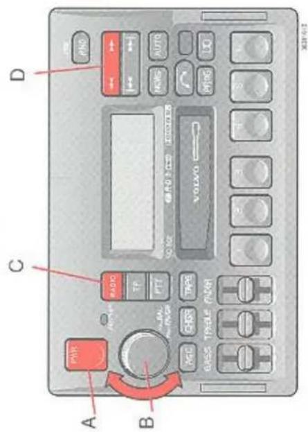 A PWR B RADIO TP PTT ADC CHRS TAPS GASS TAPES FASH C D VOLVO RNG HANG AUTO PENG UO 1 2 3 4 S 5