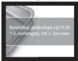 Bereiding geëindigd op 19:30 ^ v. verlengen, OK v. bruinen