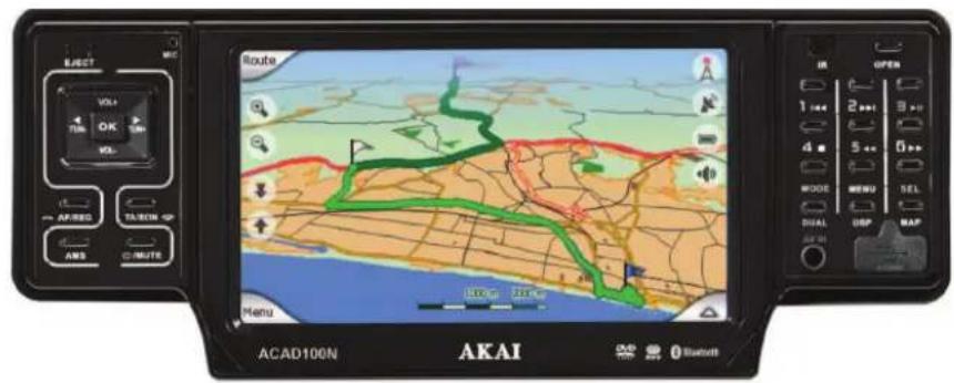 EAST VOL OK VOL APR/RSB TA/ROM ANS Route Menu ACAD100N AKAI IN OPEN 1 2 3 4 5 6 MODE MENU SEL DUAL DRP MAP