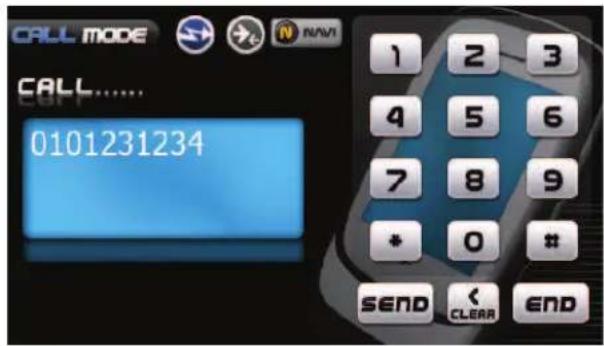 CALL MODE CALL...... 0101231234 1 2 3 4 5 6 7 8 9 * 0 # SEND < CLEAR END