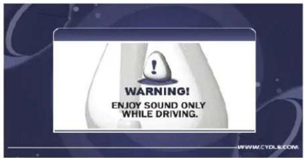 WARNING! ENJOY SOUND ONLY WHILE DRIVING.