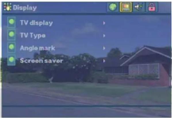 Display TV display TV Type Angle mark Screen saver