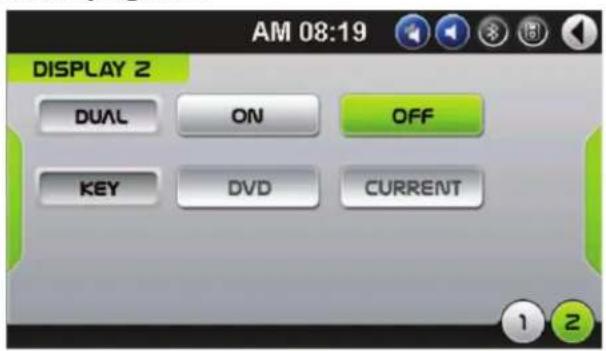 AM 08:19 DISPLAY 2 DUAL ON OFF KEY DVD CURRENT