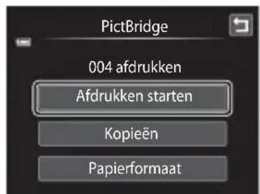 PictBridge 004 afdrukken Afdrukken starten Kopieën Papierformaat