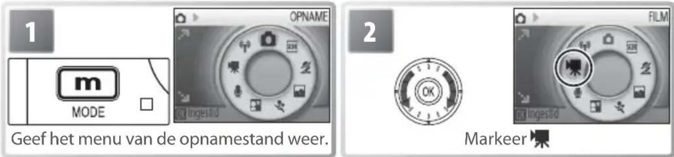 1 m MODE OPNAME Ingestud 2 OK FILM Ingestid Markeer