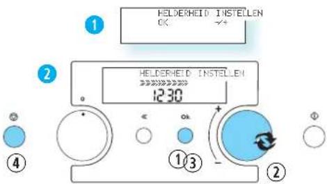 HELDERHEID INSTELLEN OK HELDERHEID INSTELLEN 12:30 ①③②