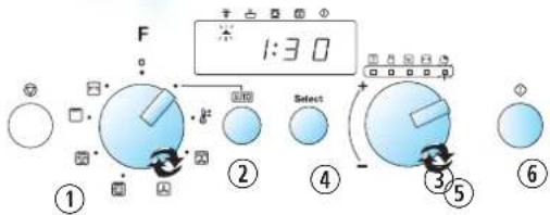 F 1:30 ① ② ③ ④ Select ⑤ ⑥