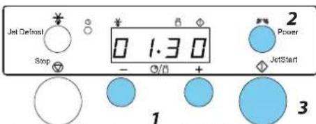 Jet Defrost Stop 0 1.30 Power JetStart 1 2 3