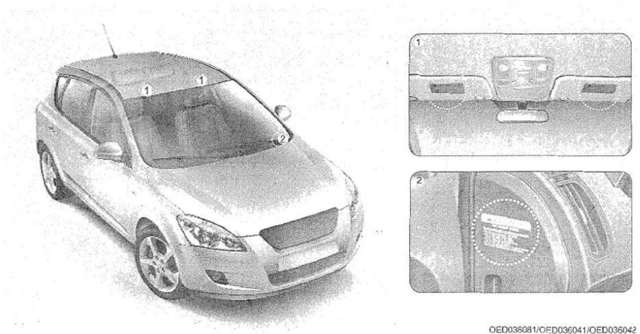 KIA Ceed - Monteren van accessoires of modificaties aan uw met een airbag uitgeruste auto - 1