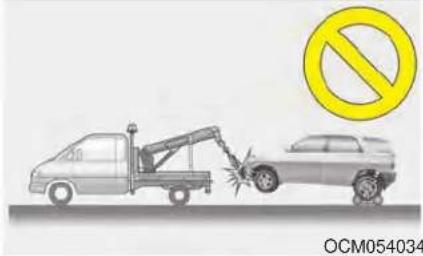 Illustration of a tow truck and a car with a no-smoking symbol (no text or labels)