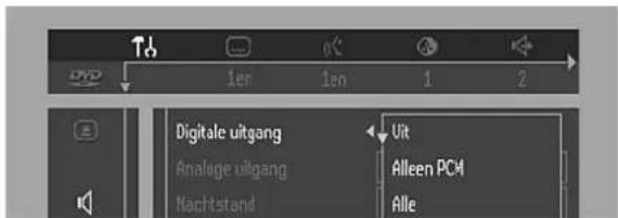 1er 1en 1 2 Digitale uitgang Analoge uitgang Nachtstand Uit Alleen PCM Alle