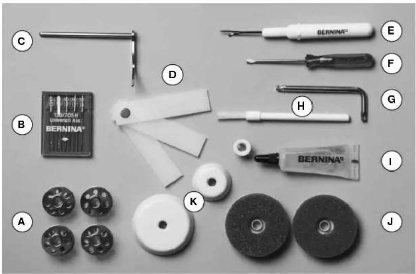 BERNINA® 120/705H UNIVERSAL ASS. BERNINA® A K D E F G H I J