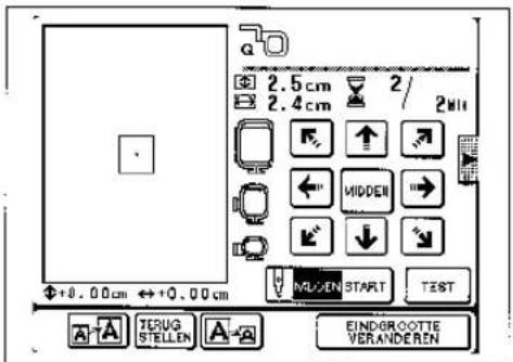 2.5cm 2/ 2.4cm MIDDER MILLEN START TEST +0.00cm ↔ +0.00cm A A TIRUG STELLEN A EINDGROOTTE VERANDEREN