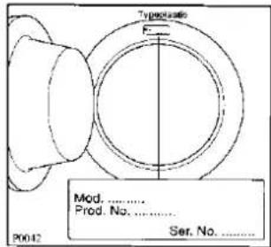 Typoicade F Mod. ...... Prod. No. ...... Ser. No. ...... P0042