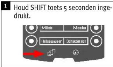 1 Houd SHIFT toets 5 seconden ingedrukt. Milch Macha Helisswasser Schokomiles