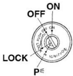 OFF ON P ON P P LOCK IGNITION