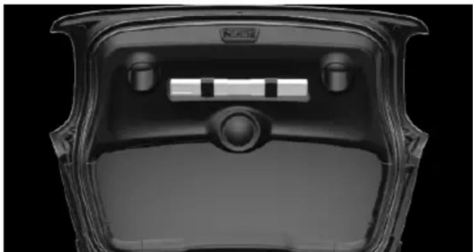 Top-down view of a transparent plastic car intake tray with a black control panel and indicator lights (no text or symbols visible)