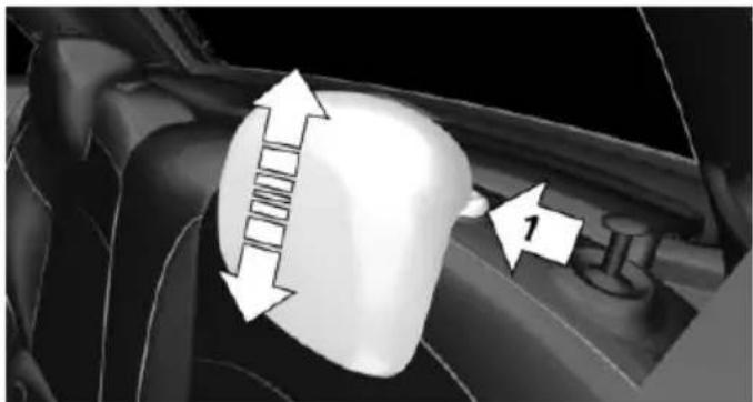 Mechanical component diagram showing a curved housing with directional arrows and a numbered label (1), no readable text or symbols present.