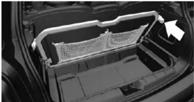 Interior view of a car showing the intake tray and structural frame (no text or symbols visible)