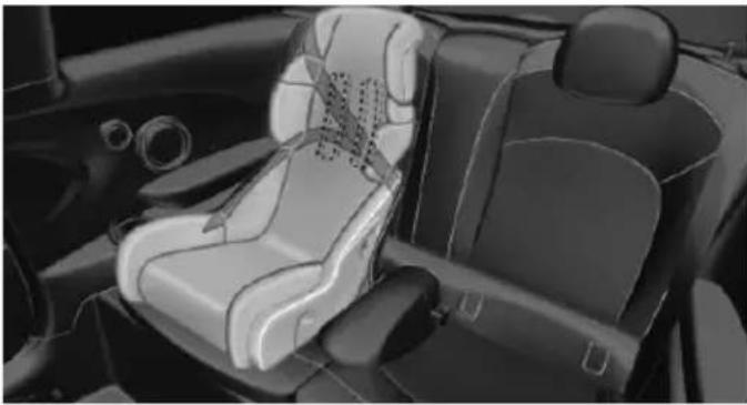 Interior view of a car showing a car seat with driver seat and dashboard (no visible text or symbols)