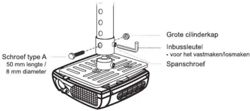 Grote cilinderkap Inbussleutel • voor het vastmaken/losmaken Spanschroef Schroef type A 50 mm lengte / 8 mm diameter
