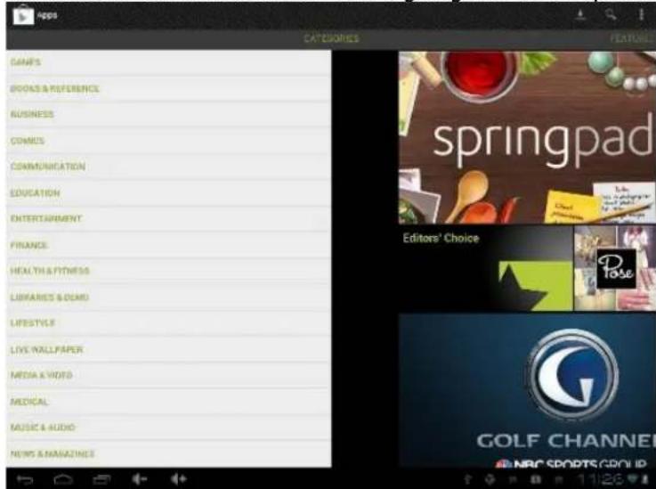 GAMES BOOKS & REFERENCE BUSINESS COMMUS COMMUNICATION EDUCATION ENTERTAINMENT FINANCE HEALTH & FITNESS LIBRARIES & DEMO LIFESTYLE LIVE WALL PAPER MEDIA & VIDEO MEDICAL MUSIC & AUDIO NEWS & MAGAZINES CATZORIES FEATURES springpad Editors' Choice Dose GOLF CHANNEL NRC SPORTS GROUP ID 11/26