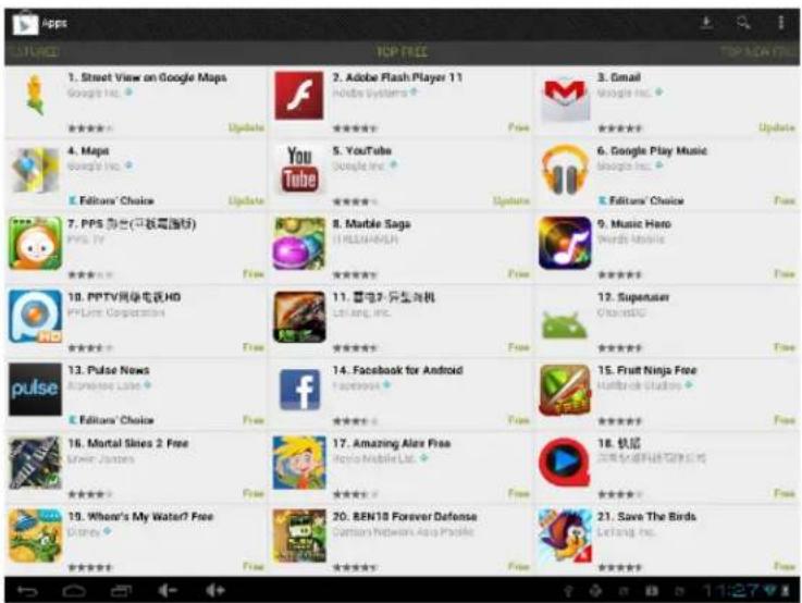 STATED TOP FREE TOP ACATIVO 1. Street View on Google Maps Google Inc. 2. Adobe Flash Player 11 Adobe Systems 3. Gmail Google Inc. 4. Maps Google Inc. 5. YouTube Google Inc. 6. Google Play Music Google Inc. 7. PPS 海尔(平板电脑版) PVS-IV 8. Marble Saga HTML/MANANA 9. Music Hero Words Mobile 10. PPTV网易电视HD PP Live Corporation 11. 霍电补生发电机 Linking, IPL. 12. Supenuser ChaosDC 13. Pulse News Alovement Labs 14. Facebook for Android Facebook 15. Fruit Ninja Free Haitbrook Studios 16. Mortal Skies 2 Free Shwin Junches 17. Amazing Alare Free Radio Mobile Ltd. 18. 执屋 湖南华通科技有限公司 19. Wheat's My Water? Free Disney 20. BEN10 Forever Defense Cartoon Network Asia Pacific 21. Save The Birds Leifang Inc. 22. Save The Birds Leifang Inc. 23. Save The Birds Leifang Inc. 24. Save The Birds Leifang Inc. 25. Save The Birds Leifang Inc. 26. Save The Birds Leifang Inc. 27. Save The Birds Leifang Inc. 28. Save The Birds Leifang Inc. 29. Save The Birds Leifang Inc. 30. Save The Birds Leifang Inc. 31. Save The Birds Leifang Inc. 32. Save The Birds Leifang Inc. 33. Save The Birds Leifang Inc. 34. Save The Birds Leifang Inc. 35. Save The Birds Leifang Inc. 36. Save The Birds Leifang Inc. 37. Save The Birds Leifang Inc. 38. Save The Birds Leifang Inc. 39. Save The Birds Leifang Inc. 40. Save The Birds Leifang Inc. 41. Save The Birds Leifang Inc. 42. Save The Birds Leifang Inc. 43. Save The Birds Leifang Inc. 44. Save The Birds Leifang Inc. 45. Save The Birds Leifang Inc. 46. Save The Birds Leifang Inc. 47. Save The Birds Leifang Inc. 48. Save The Birds Leifang Inc. 49. Save The Birds Leifang Inc. 50. Save The Birds Leifang Inc. 51. Save The Birds Leifang Inc. 52. Save The Birds Leifang Inc. 53. Save The Birds Leifang Inc. 54. Save The Birds Leifang Inc. 55. Save The Birds Leifang Inc. 56. Save The Birds Leifang Inc. 57. Save The Birds Leifang Inc. 58. Save The Birds Leifang Inc. 59. Save The Birds Leifang Inc. 60. Save The Birds Leifang Inc. 61. Save The Birds Leifang Inc. 62. Save The Birds Leifang Inc. 63. Save The Birds Leifang Inc. 64. Save The Birds Leifang Inc. 65. Save The Birds Leifang Inc. 66. Save The Birds Leifang Inc. 67. Save The Birds Leifang Inc. 68. Save The Birds Leifang Inc. 69. Save The Birds Leifang Inc. 70. Save The Birds Leifang Inc. 71. Save The Birds Leifang Inc. 72. Save The Birds Leifang Inc. 73. Save The Birds Leifang Inc. 74. Save The Birds Leifang Inc. 75. Save The Birds Leifang Inc. 76. Save The Birds Leifang Inc. 77. Save The Birds Leifang Inc. 78. Save The Birds Leifang Inc. 79. Save The Birds Leifang Inc. 80. Save The Birds Leifang Inc. 81. Save The Birds Leifang Inc. 82. Save The Birds Leifang Inc. 83. Save The Birds Leifang Inc. 84. Save The Birds Leifang Inc. 85. Save The Birds Leifang Inc. 86. Save The Birds Leifang Inc. 87. Save The Birds Leifang Inc. 88. Save The Birds Leifang Inc. 89. Save The Birds Leifang Inc. 90. Save The Birds Leifang Inc. 91. Save The Birds Leifang Inc. 92. Save The Birds Leifang Inc. 93. Save The Birds Leifang Inc. 94. Save The Birds Leifang Inc. 95. Save the Birds