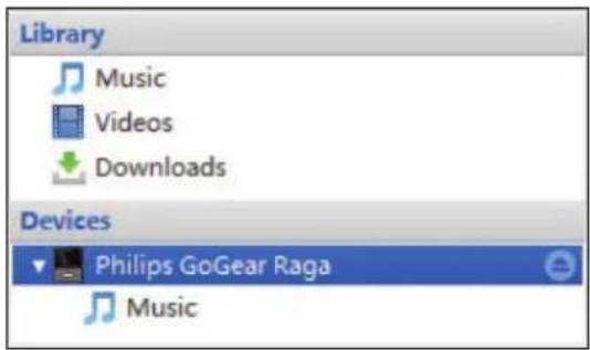 Library Music Videos Downloads Devices Philips GoGear Raga Music