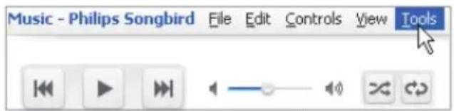 Music - Philips Songbird File Edit Controls View Tools