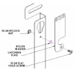 10-24 NYLOCK NUT NYLON WASHER LATCHING FLAG 10-24 FLAT HEAD SCREW
