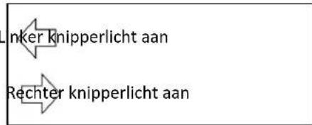 nker knipperlicht aan Rechter knipperlicht aan