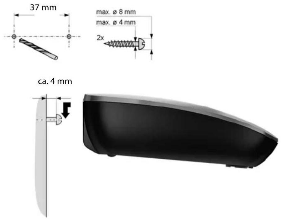 GIGASET E500A XL DUO - Wandmontage van het basisstation E500 - 1