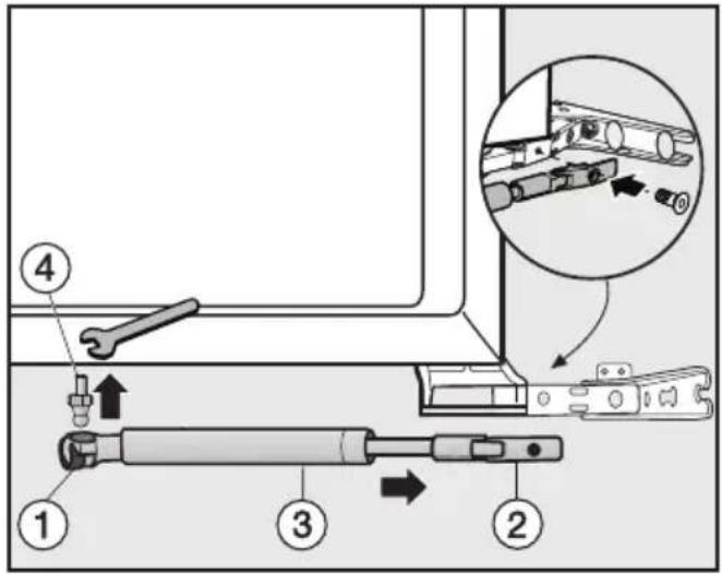 MIELE F 9252 i - De deursluitdemper bevestigen - 1